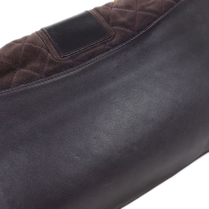 Chanel 2008-2009 Brown Suede Mademoiselle Lock Shoulder Bag