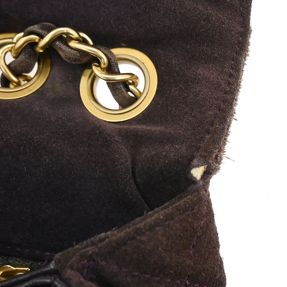 Chanel 2008-2009 Brown Suede Mademoiselle Lock Shoulder Bag