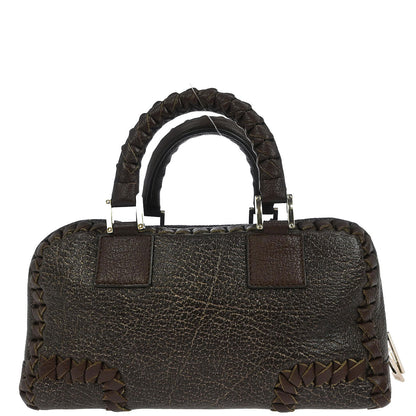 Loewe Brown Leather Glitter Amazona 28 Handbag