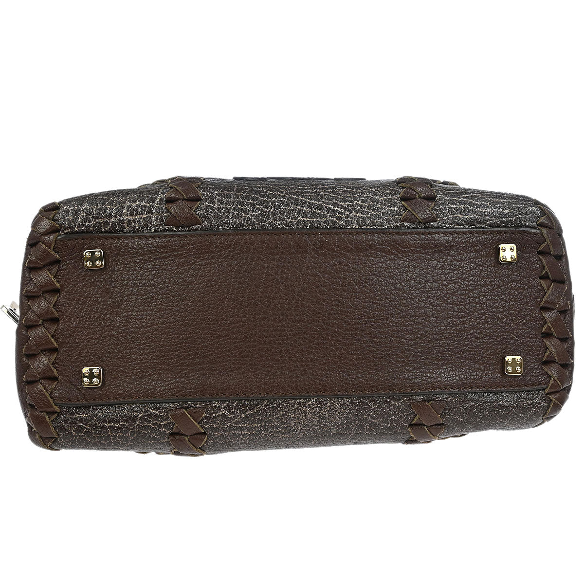 Loewe Brown Leather Glitter Amazona 28 Handbag