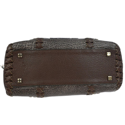 Loewe Brown Leather Glitter Amazona 28 Handbag