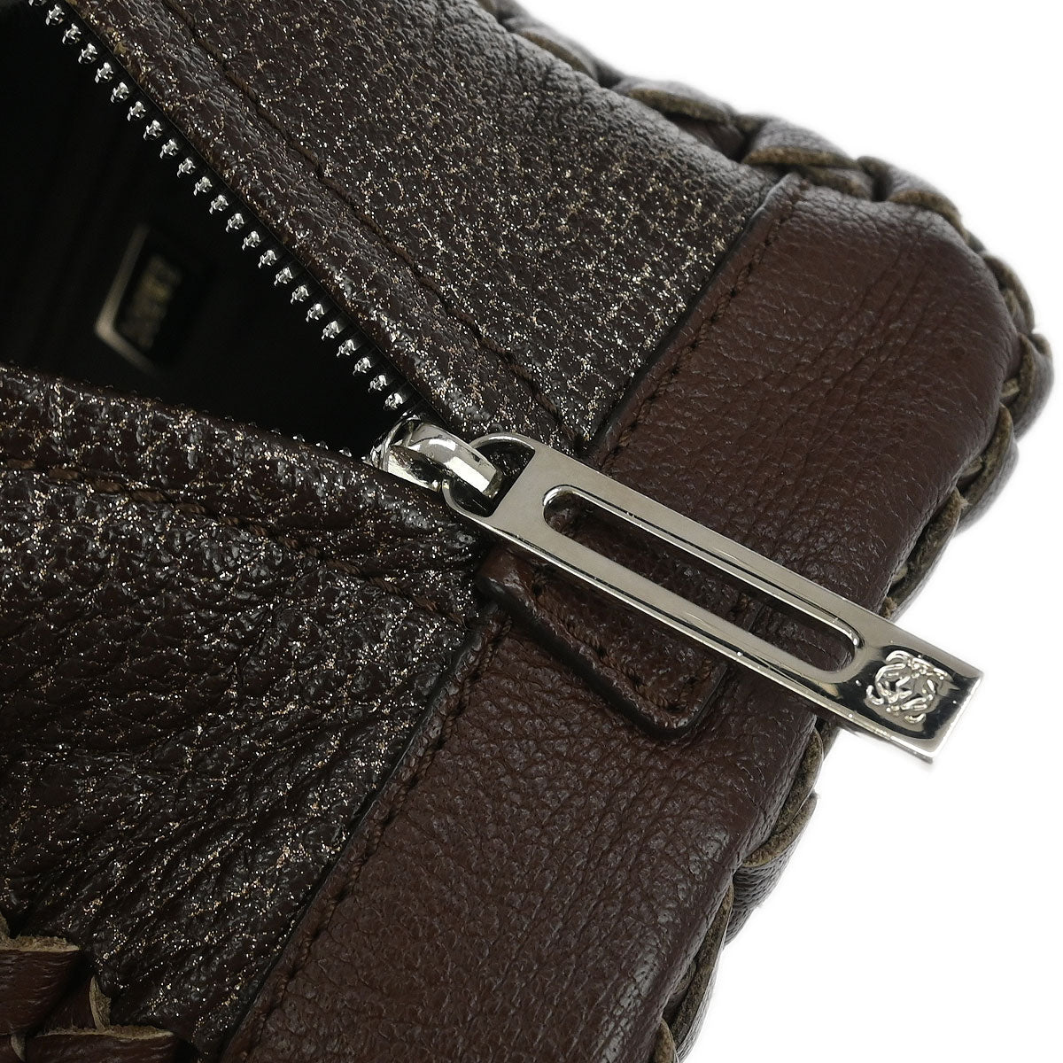 Loewe Brown Leather Glitter Amazona 28 Handbag