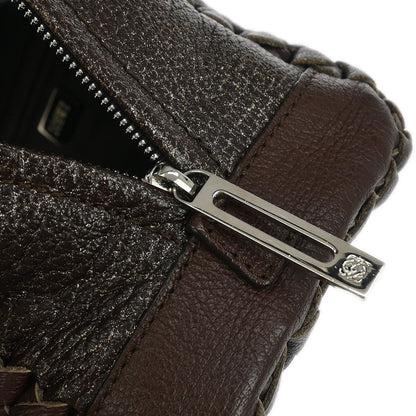 Loewe Brown Leather Glitter Amazona 28 Handbag