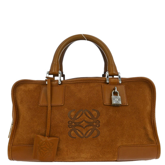 Loewe Brown Suede Amazona 28 Handbag