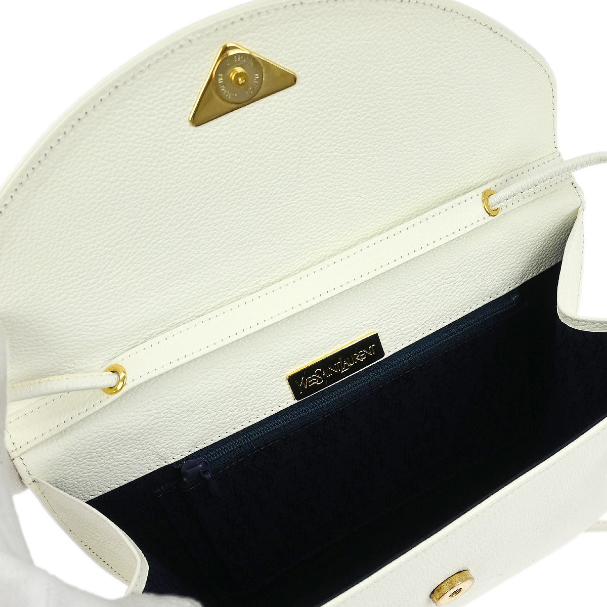 Yves Saint Laurent White Leather Shoulder Bag