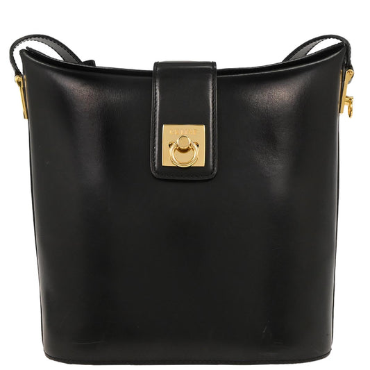 Celine Black Leather Bucket Shoulder Bag