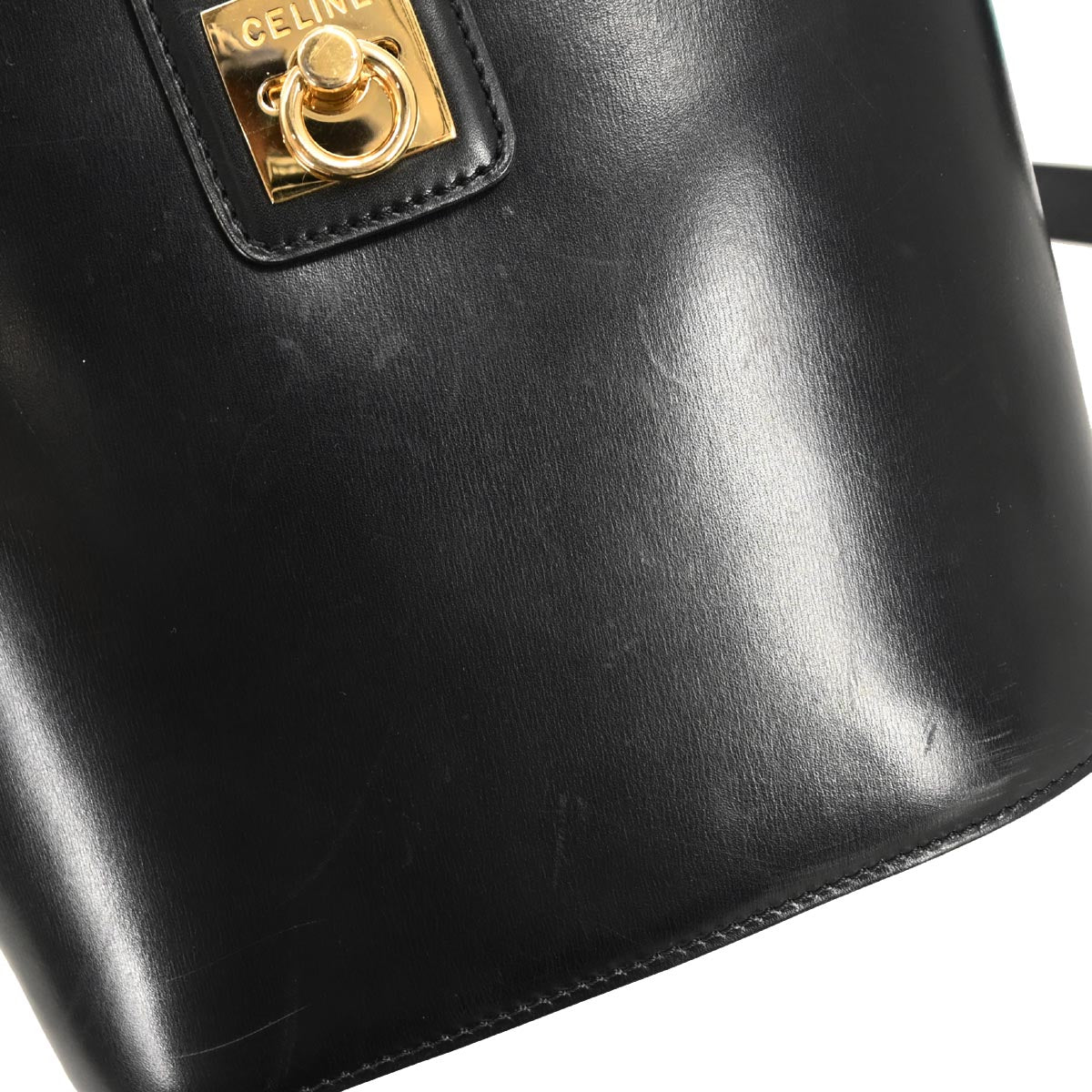 Celine Black Leather Bucket Shoulder Bag