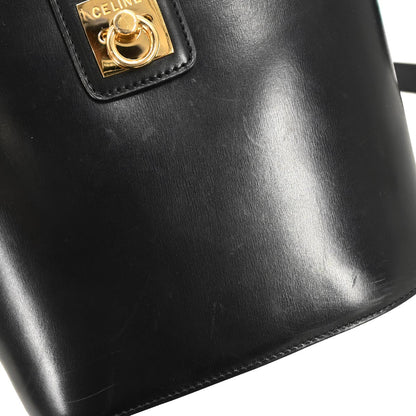 Celine Black Leather Bucket Shoulder Bag