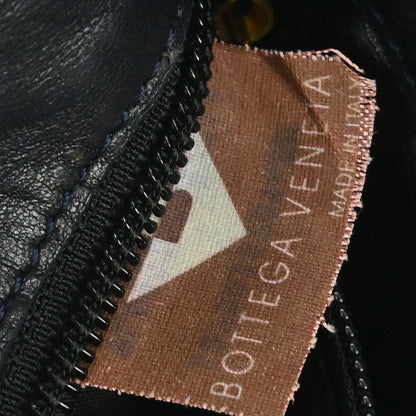 Bottega Veneta Navy Lambskin Intrecciato Shoulder Bag