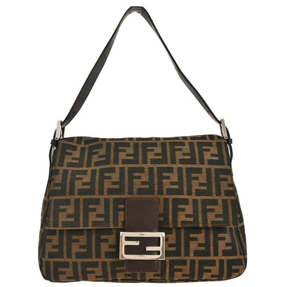 Fendi Brown Canvas Zucca Mamma Baguette Handbag