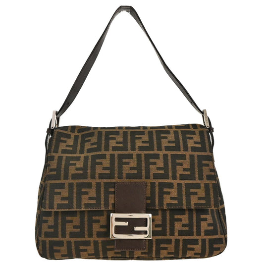 Fendi Brown Canvas Zucca Mamma Baguette Handbag