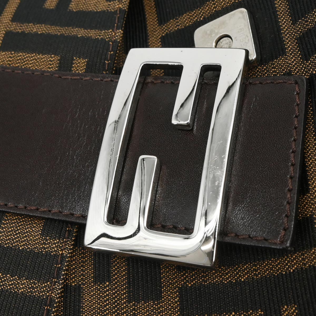 Fendi Brown Canvas Zucca Mamma Baguette Handbag