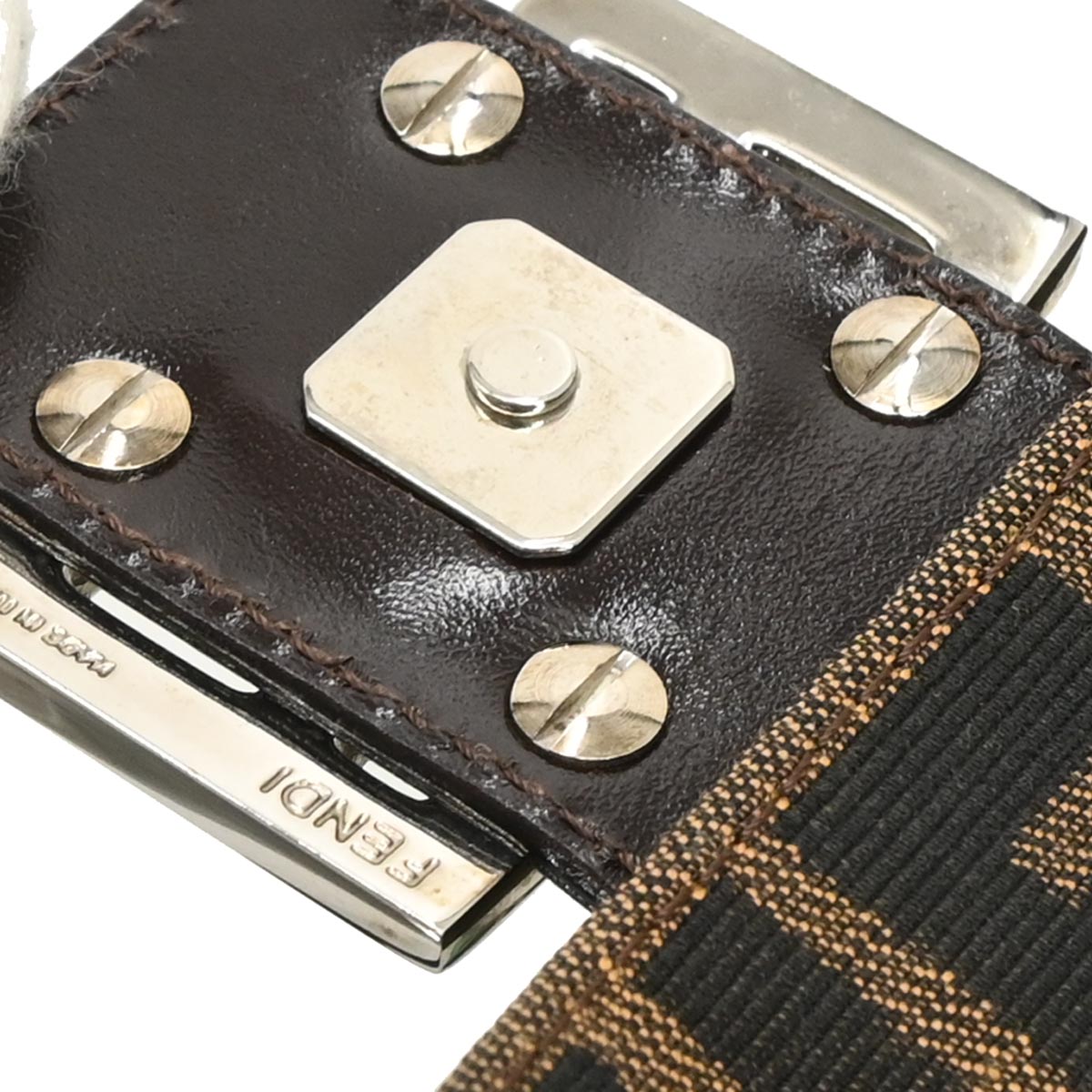 Fendi Brown Canvas Zucca Mamma Baguette Handbag