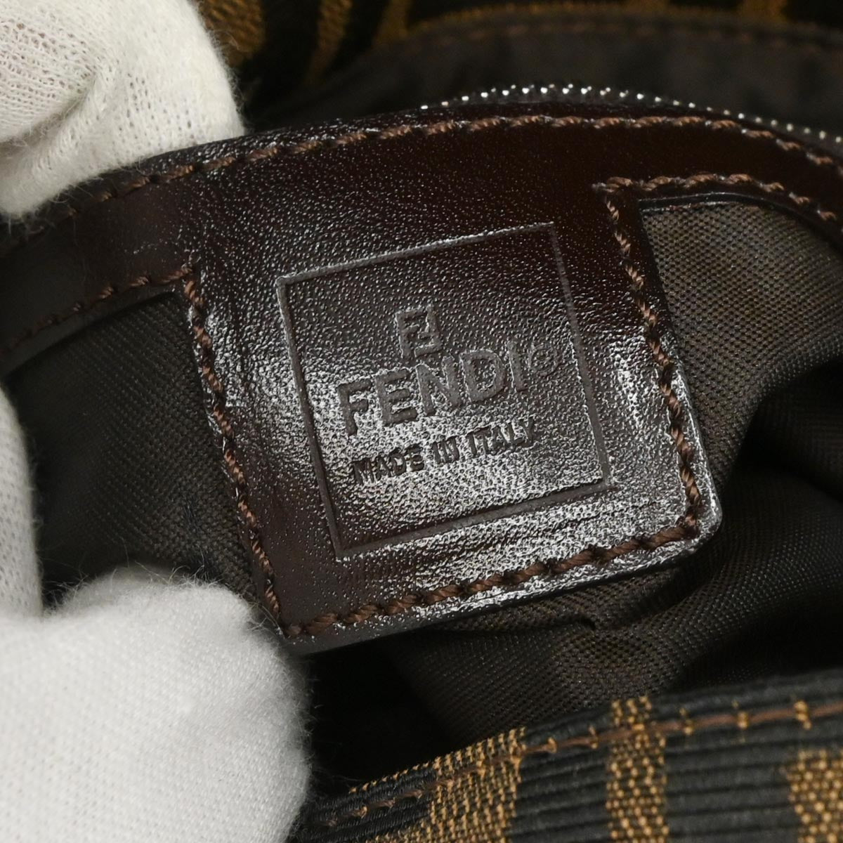 Fendi Brown Canvas Zucca Mamma Baguette Handbag