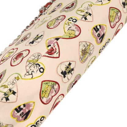 Chanel 2005-2006 Pink Canvas Valentine Chain Shoulder Bag