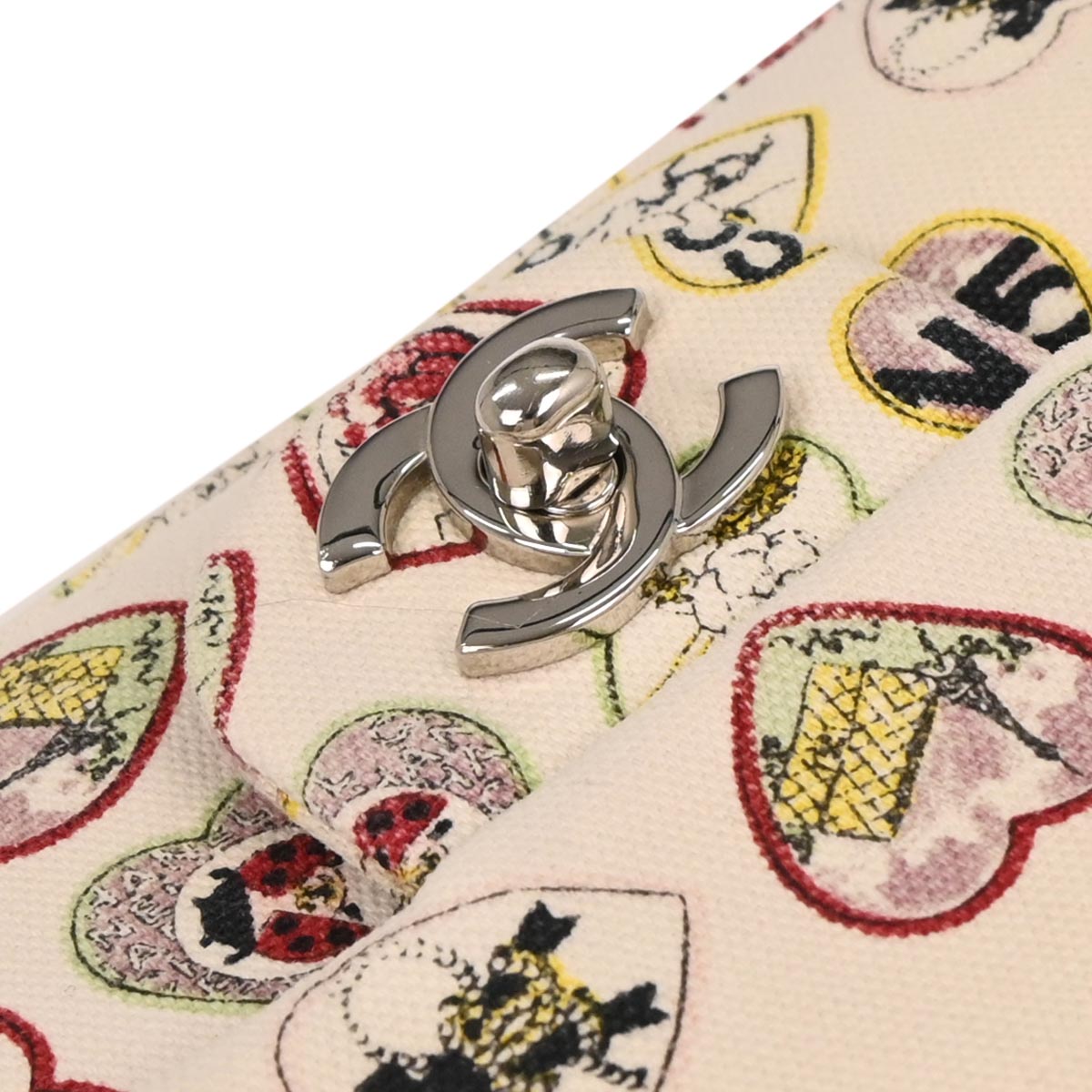 Chanel 2005-2006 Pink Canvas Valentine Chain Shoulder Bag