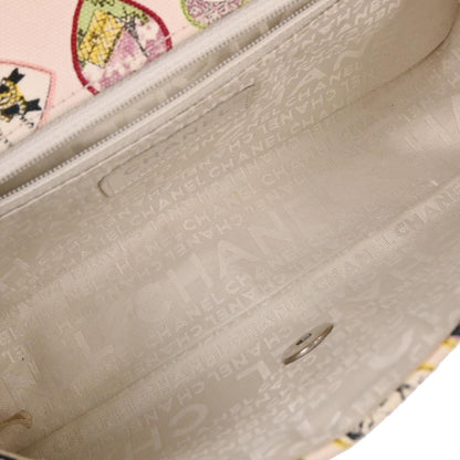 Chanel 2005-2006 Pink Canvas Valentine Chain Shoulder Bag