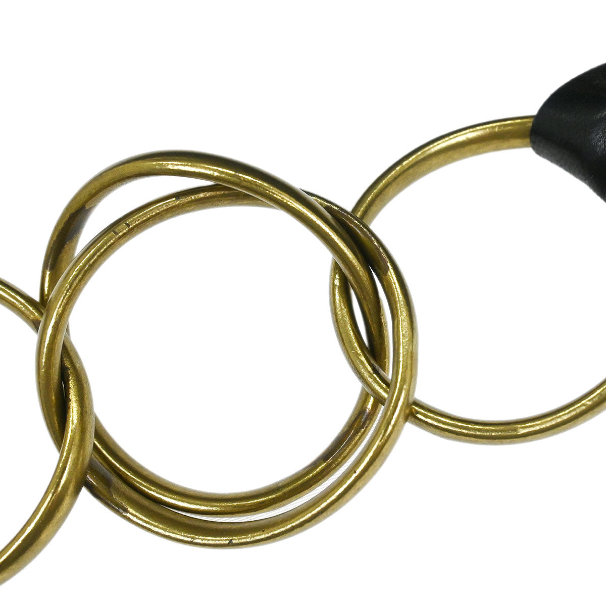 Chanel 2001-2003 Black Lambskin Half Moon Ring Chain Hobo Handbag