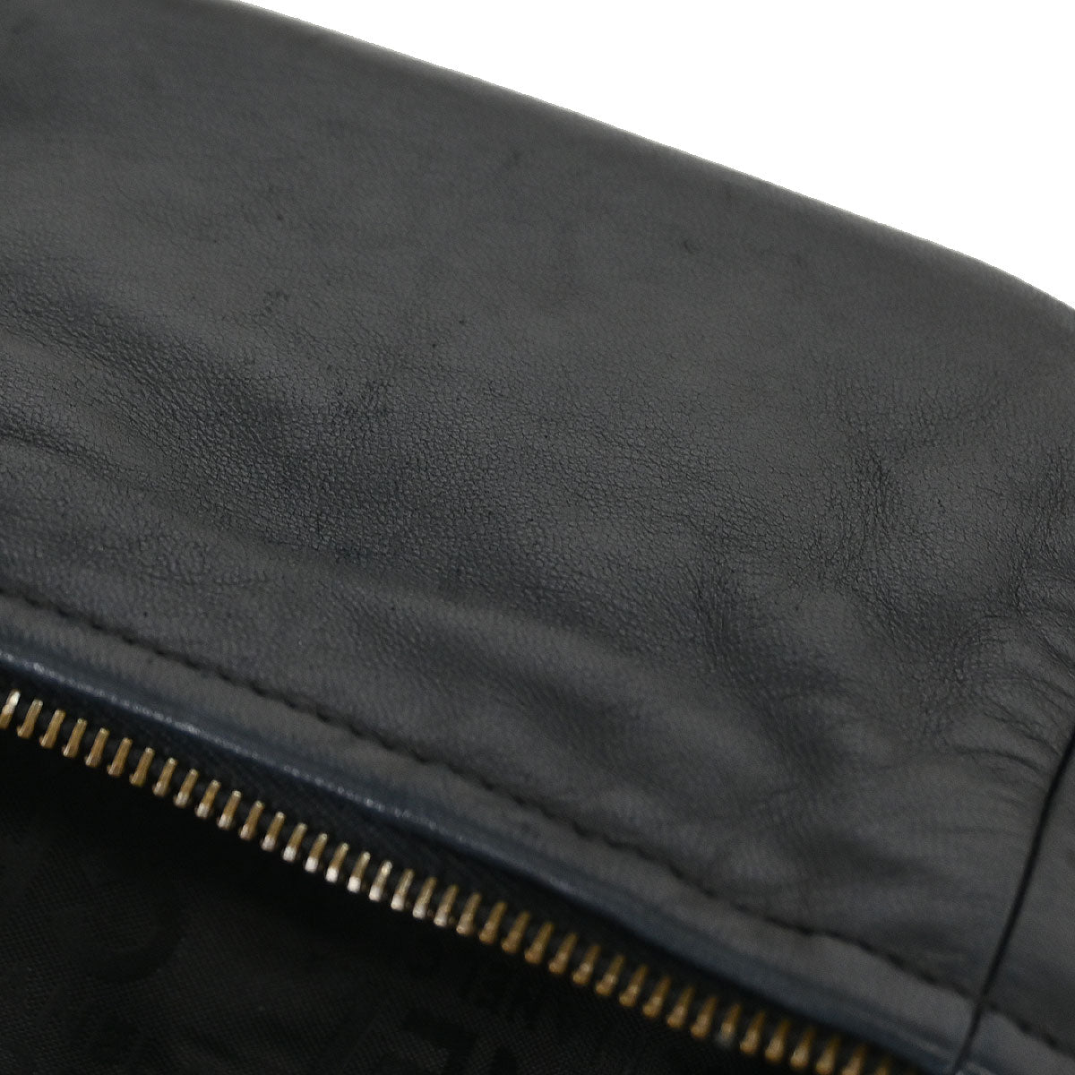 Chanel 2001-2003 Black Lambskin Half Moon Ring Chain Hobo Handbag