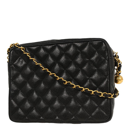 Chanel 1996-1997 Black Caviar Camera Bag Small
