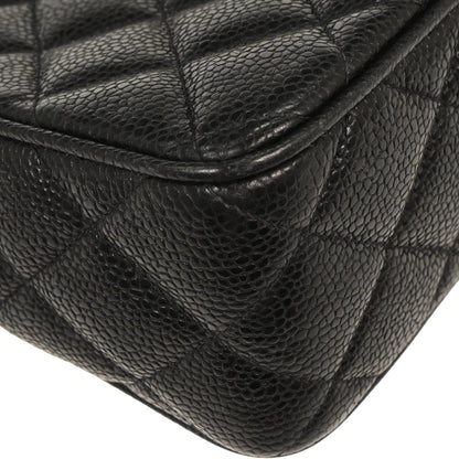 Chanel 1996-1997 Black Caviar Camera Bag Small