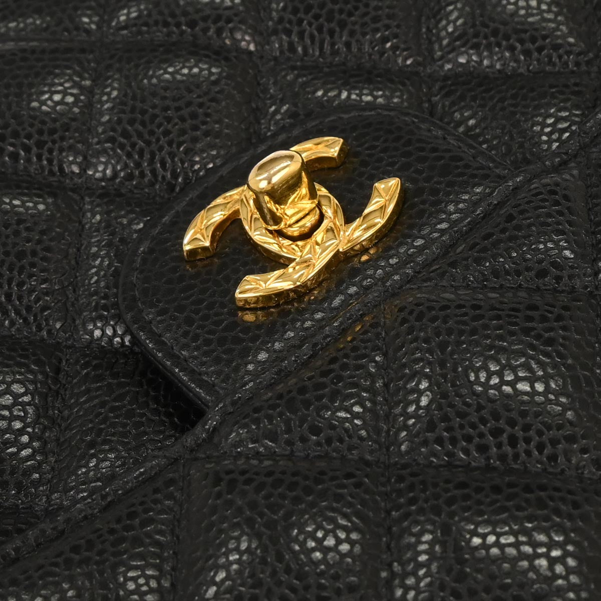 Chanel 1996-1997 Black Caviar Camera Bag Small
