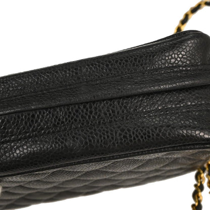 Chanel 1996-1997 Black Caviar Camera Bag Small