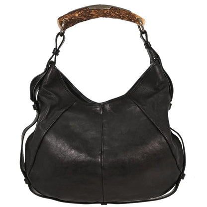 Yves Saint Laurent Black Leather Rive Gauche Mombasa Handbag