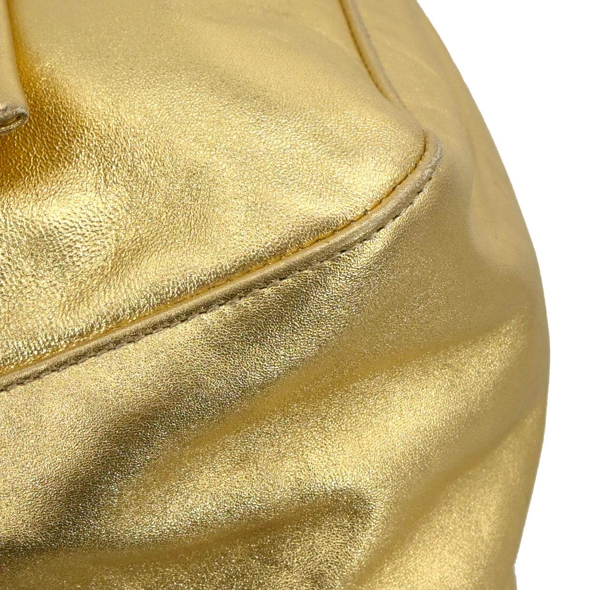 Fendi Gold Leather Mamma Baguette Handbag