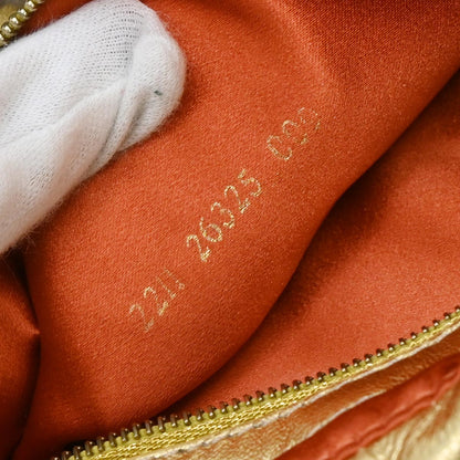 Fendi Gold Leather Mamma Baguette Handbag