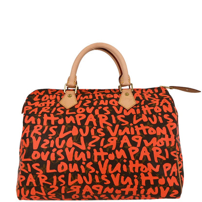 Louis Vuitton Orange Monogram Graffiti Speedy 30 Handbag M93705