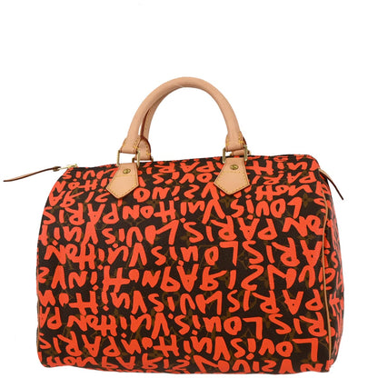 Louis Vuitton Orange Monogram Graffiti Speedy 30 Handbag M93705