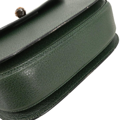 Gucci Green Pigskin Bamboo 2way Shoulder Handbag