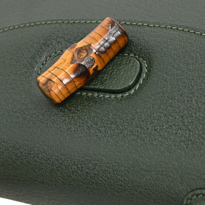 Gucci Green Pigskin Bamboo 2way Shoulder Handbag