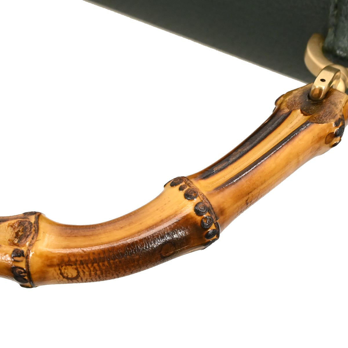 Gucci Green Pigskin Bamboo 2way Shoulder Handbag