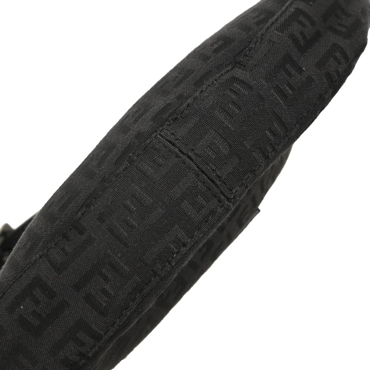 Fendi Black Canvas Zucchino Half Moon Handbag