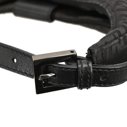 Fendi Black Canvas Zucchino Half Moon Handbag