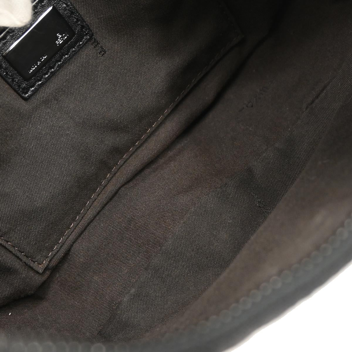 Fendi Black Canvas Zucchino Half Moon Handbag