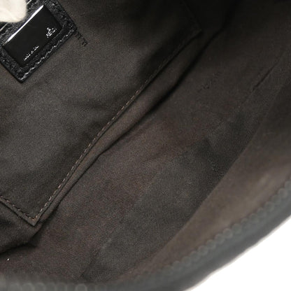 Fendi Black Canvas Zucchino Half Moon Handbag