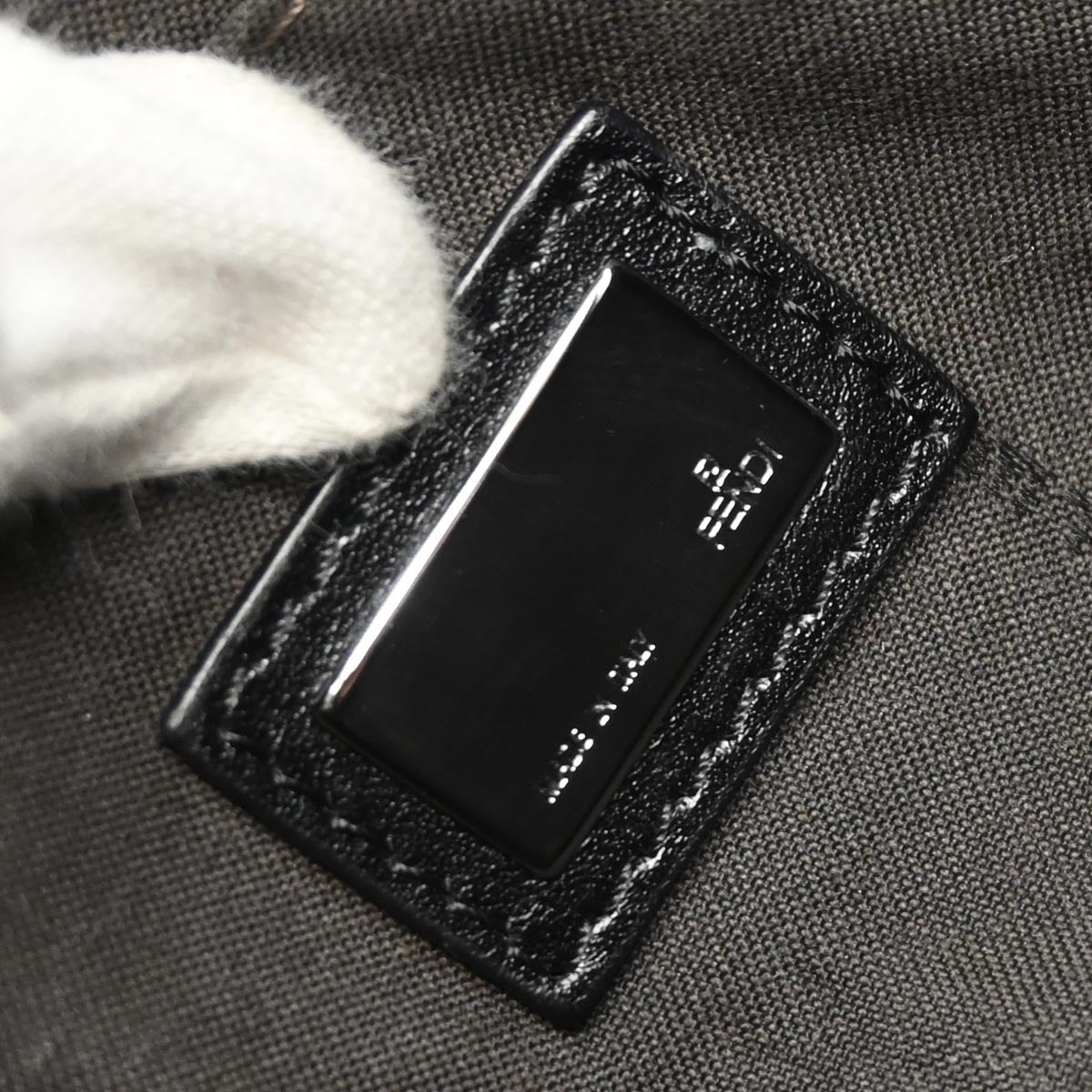 Fendi Black Canvas Zucchino Half Moon Handbag