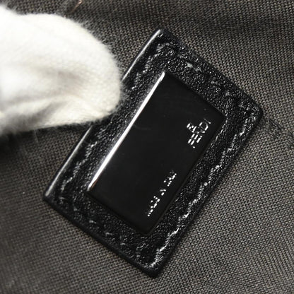 Fendi Black Canvas Zucchino Half Moon Handbag