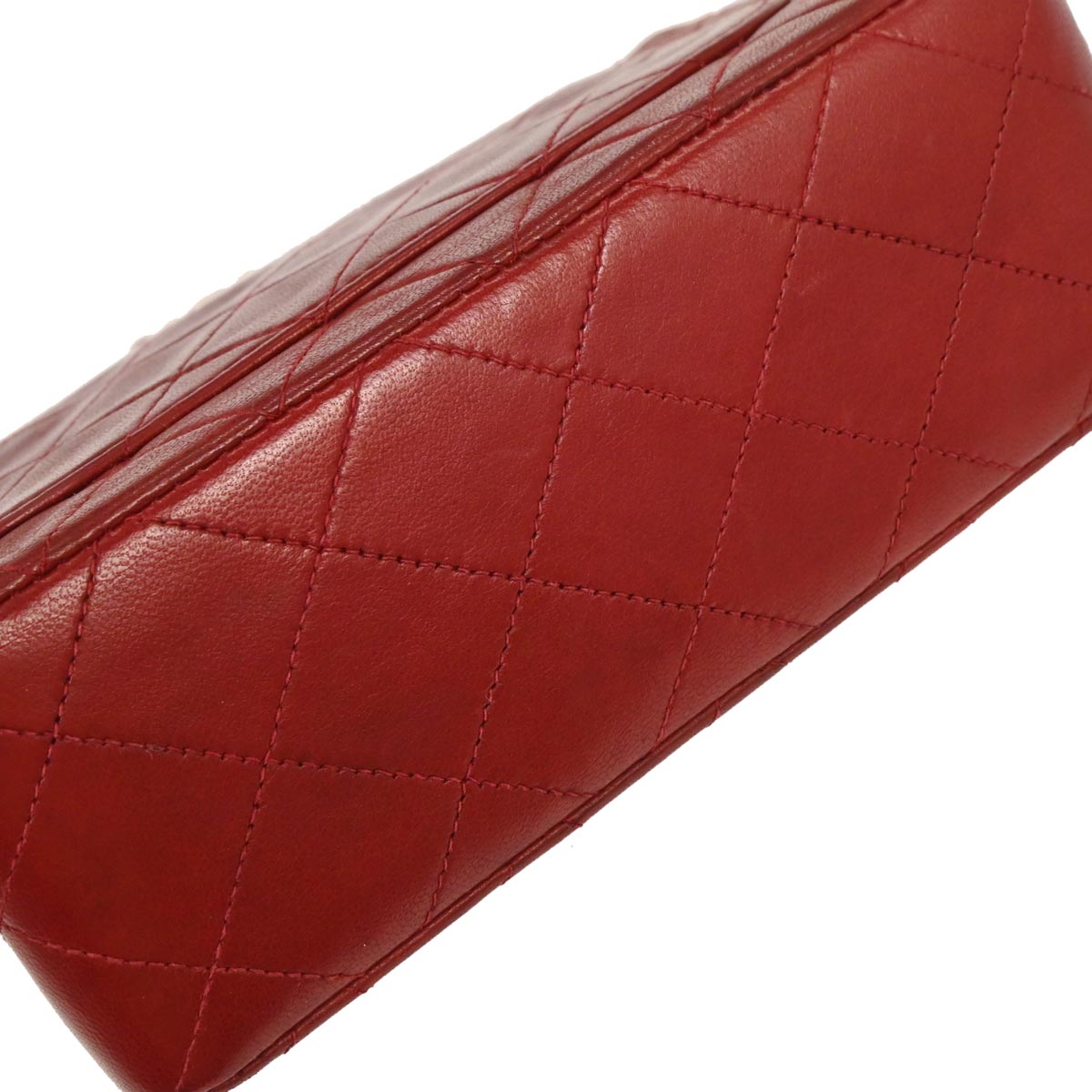 Chanel 1996-1997 Red Lambskin Mini Classic Square Flap Bag