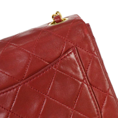 Chanel 1996-1997 Red Lambskin Mini Classic Square Flap Bag