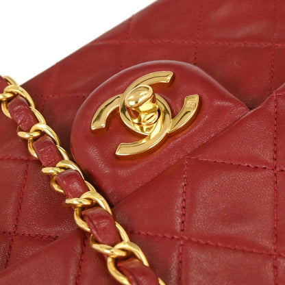Chanel 1996-1997 Red Lambskin Mini Classic Square Flap Bag