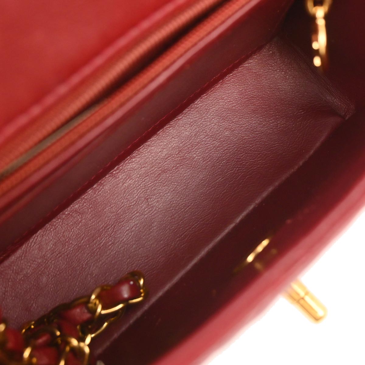 Chanel 1996-1997 Red Lambskin Mini Classic Square Flap Bag