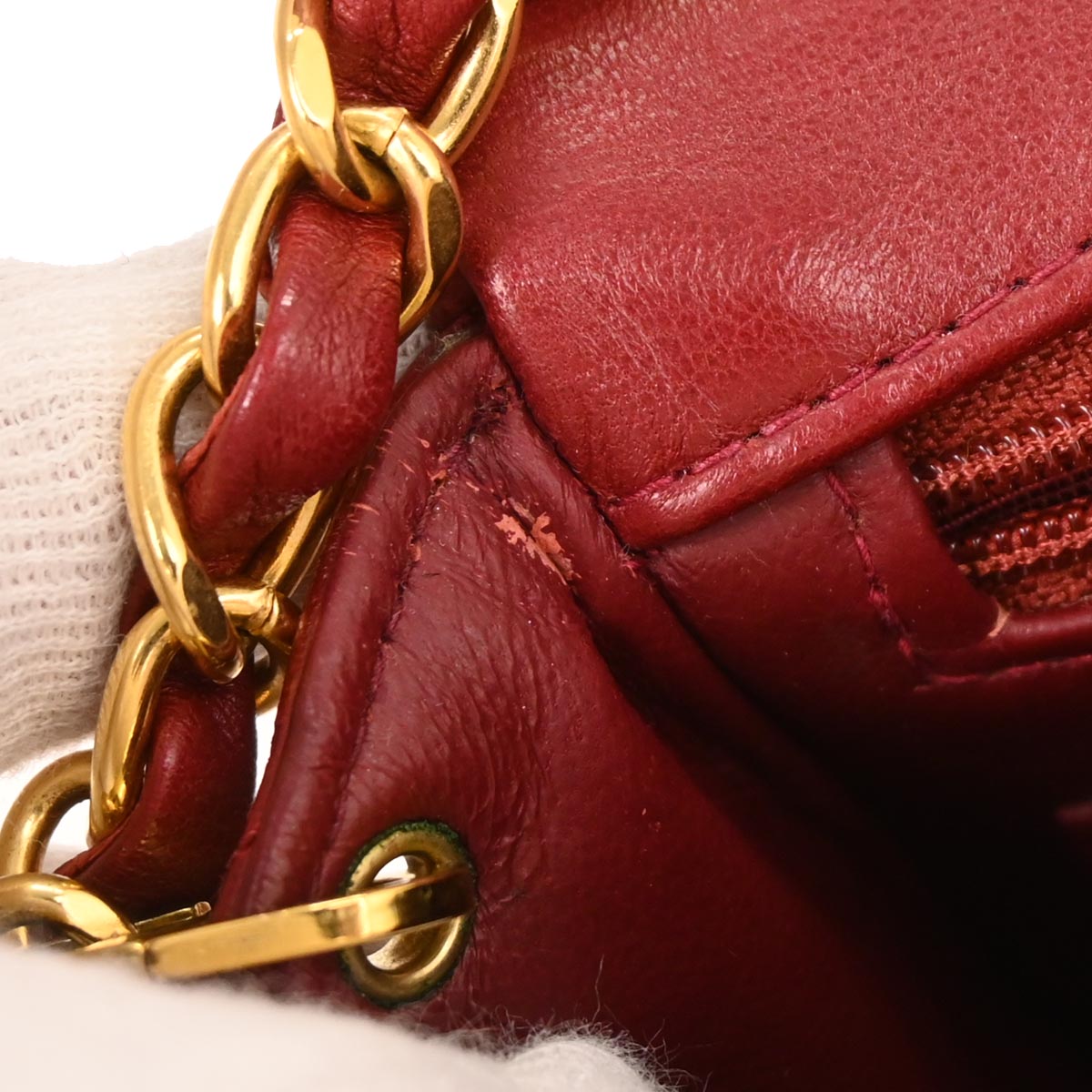 Chanel 1996-1997 Red Lambskin Mini Classic Square Flap Bag