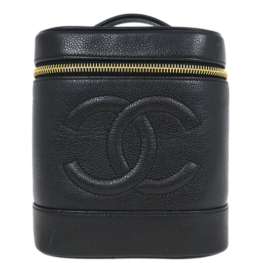 Chanel 1997-1999 Black Caviar Timeless Vanity Handbag