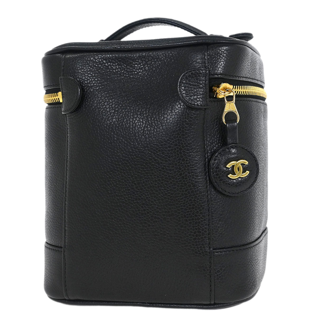 Chanel 1997-1999 Black Caviar Timeless Vanity Handbag