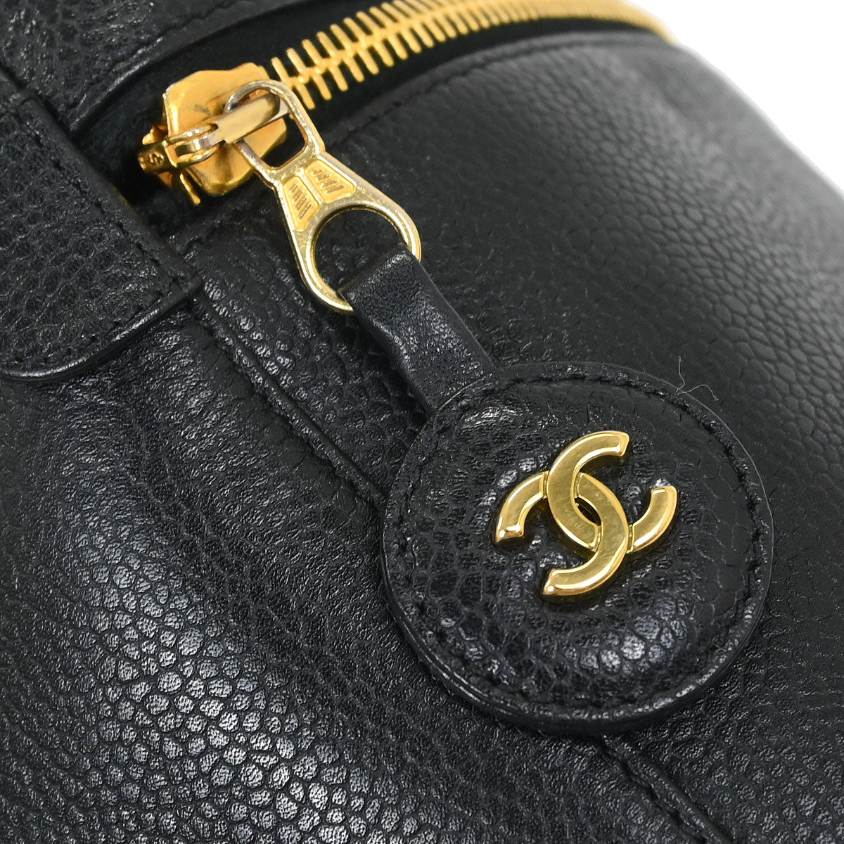 Chanel 1997-1999 Black Caviar Timeless Vanity Handbag