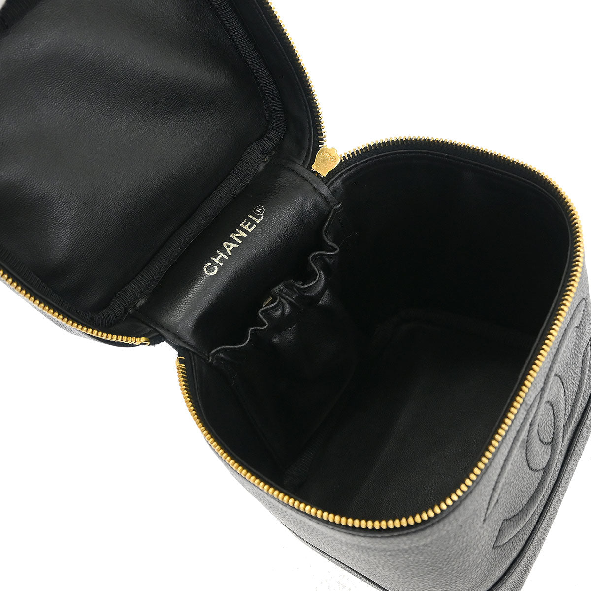 Chanel 1997-1999 Black Caviar Timeless Vanity Handbag